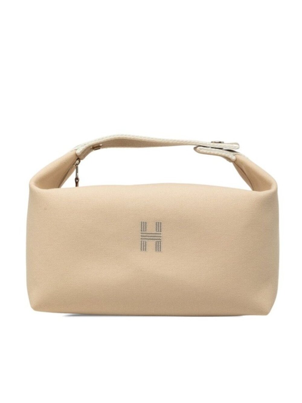 Hermes Brid-a-brac GM Handbag Pouch Beige Gray Cotton